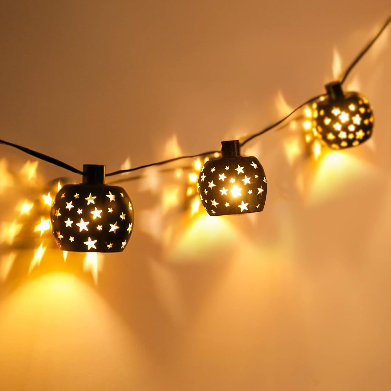 Vigdur Lantern String Lights, Star String Lights Plug in with 10